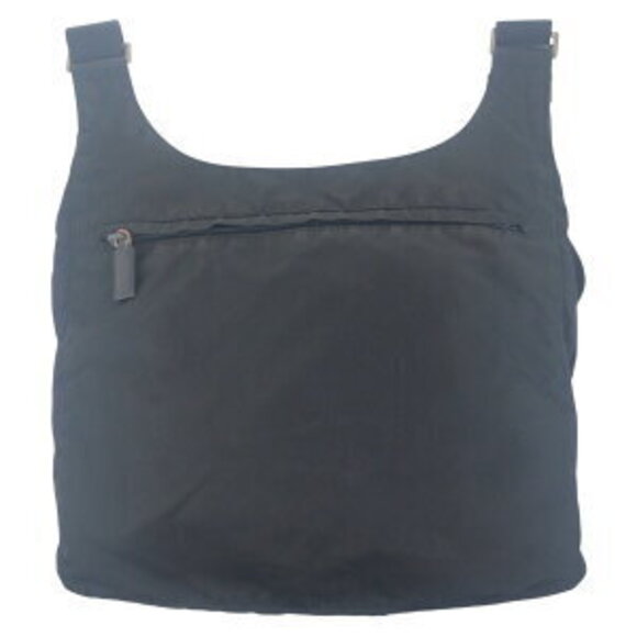 Prada Tessuto triangular logo plate black nylon shoulder bag - Picture 2 of 10